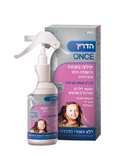 הדרין | וואנס Once | השמדת כינים בספריי | תרסיס לשיער | 100 מ"ל