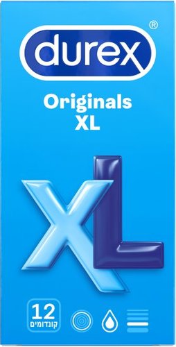 דורקס | מארז קונדומים | Durex Originals XL | מכיל 12 יחידות דורקס | Durex