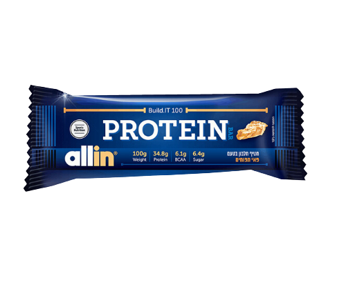 100 גרם | חטיף חלבון בטעם פאי תפוחים - allin אול-אין | ALLIN
