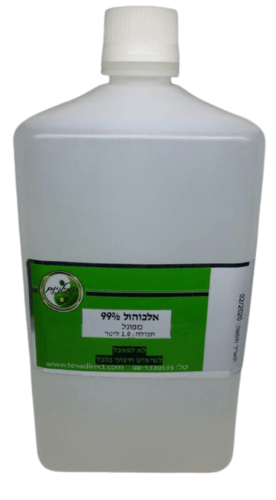 אלכוהול 99% איכותי | לחיטוי וניקוי ידיים או משטחים תעשייתים | משמיד חיידקים, וירוסים ובקטריות | 1 ליטר המילניום