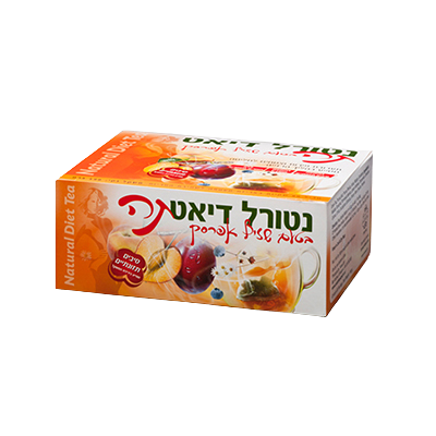 נטורל דיאט תה | תערובת פירות וצמחים לחליטה | מסייע בהליך הרזייה | בטעם שזיף-אפרסק | 80 שקיקים | סודות המזרח | Secrets of the East
