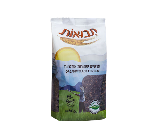תבואות | עדשים שחורות | אורגניות | 500 גרם