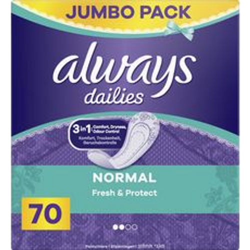 מגני תחתון נורמל עם ניחוח | 70 יחידות | always dailies Normal Fresh & Protect |