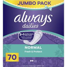 מגני תחתון נורמל עם ניחוח | 70 יחידות | always dailies Normal Fresh & Protect |