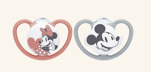 זוג מוצצי נוק ספייס דיסני NUK Space Disney Baby | סיליקון 0-6 חודשים | מיקי ומיני | נוק | NUK