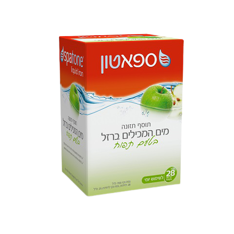 מים המכילים ברזל בטעם תפוח - 28 אריזות אישיות Spatone
