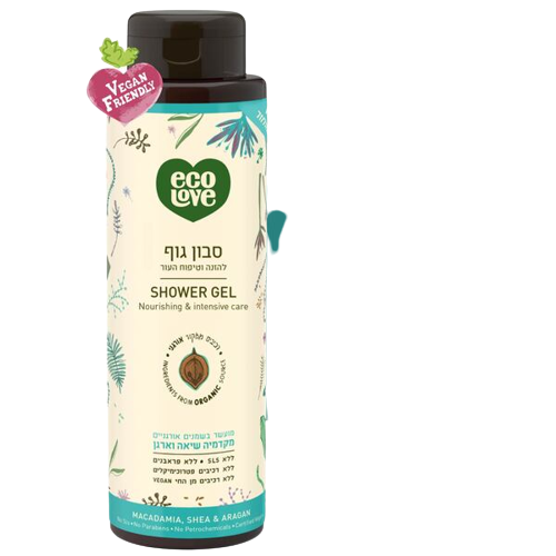 סבון גוף | לעור להזנה וטיפוח העור | 0.5 ליטר | מבית אקו לאב | סדרת האגוזים אקולאב | EcoLove