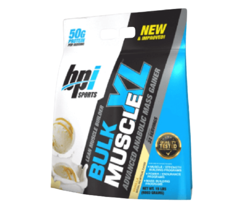 מאס גיינר בי.פי.איי בטעם וניל | BPI BULK MUSCLE XL VANILLA | מכיל 32 מנות הגשה | 6.803 ק"ג בי.פי.איי | BPI