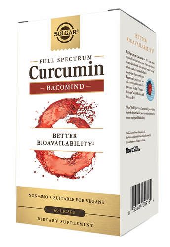 כורכומין ספקטרום בקומיינד CURCUMIN BACOMIND | מכיל 60 כמוסות |  סולגאר | Solgar