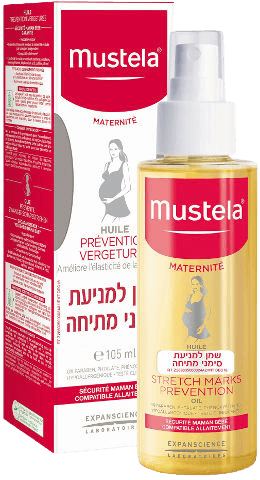 שמן למניעת סימני מתיחה לתקופת ההריון ולאחריה - 105 מ"ל