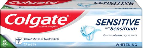 משחת שיניים | קולגייט סנסיטיב | להלבנה | עוזרת בהסרת כתמים להחזרת לובן השיניים | מכילה 75 מ