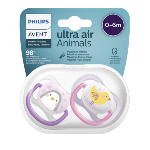 זוג מוצצים אבנט אולטרה אייר AVENT Ultra air animals | לגילאים 0-6 חודשים |