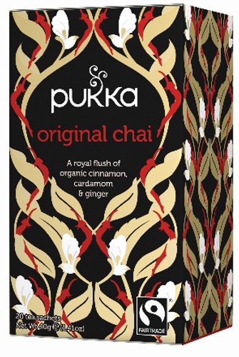 צ'אי הודי אורגינלי | 20 שקיקים | חליטת צמחים אורגנית | פוקה | PUKKA