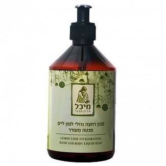 סבון רחצה נוזלי למון ליים מנטה מעורר - 500 מ"ל מיכל סבון טבעי