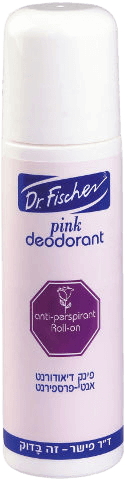 פינק דאודורנט | מכיל 100 גרם | רול און | Pink Deodorant | מונע ריחות זיעה | נוסחה עדינה ללא אלכוהול | ד"ר פישר | Dr. Fischer