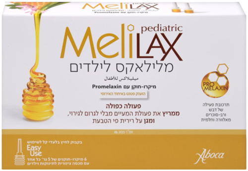 מלילאקס לילדים | מיקרו חוקן | מכיל 6 מיקרו חוקנים (5 גרםכל יחידה) | פעולה כפולה | 