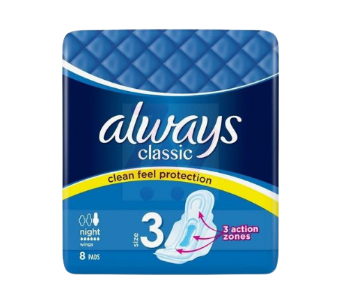 אולוויז תחבושות היגייניות 8 פדים | ALWAYS אולוויז | always