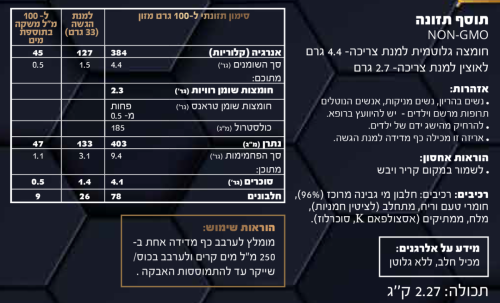 אבקת חלבון טעם טופי | WPC-80 | מכיל כ-69 מנות | 2.27 ק