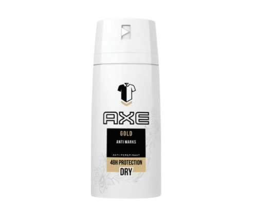 דאודרנט אקס גולד להגנה ל - 48 שעות | מכיל 150 מ"ל | AXE GOLD ANTI MARKES