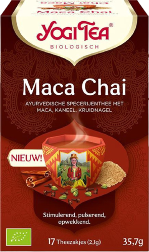 תערובת צמחים אורגנית | להכנת משקה בחליטה | ליקוריץ קינמון ומאקה | 17 שקיקי תה | YOGI TEA