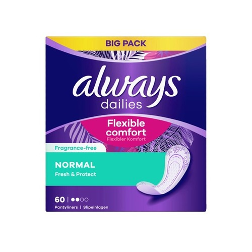 מגני תחתון נורמל עם ניחוח | 60 יחידות | always dailies Normal Fresh & Protect | אולוויז | always