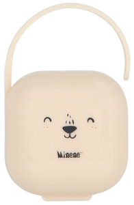 קופסת פלסטיק הגיינית למוצץ/זוג מוצצים עם חיבור לעגלה או לתיק - שמנת