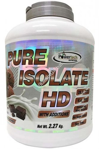 אבקת חלבון פאוורטק בטעם שוקולד | Pure Isolate HD אייזולט טהור | מכיל 1.8 ק"ג | פאוורטק | Powertech