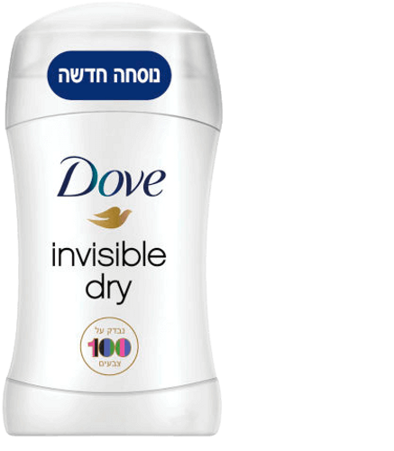 דאודורנט סטיק | אינוויזיבל דריי | אקספרס דאב | Invisible Dry | אלכוהול 0% | להרגשה נעימה עד 48 שעות | מכיל 50 גרם דוב | Dove