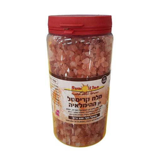 מלח קריסטל גס מאוד מההימלאיה | 100% טבעי עשיר במגנזיום וסידן | 200 גרם | סאן ליין | Sun line