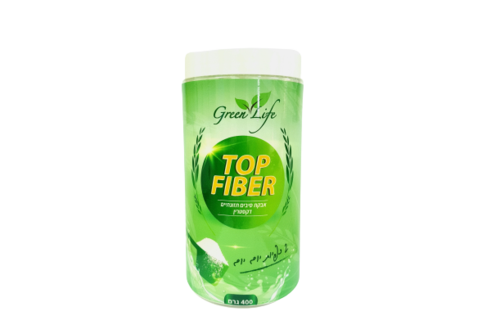 טופ פייבר TOP FIBER | אבקת סיבים תזונתיים | תוסף תזונה | מכיל 400 גרם | פרווה | גרין לייף | Green Life