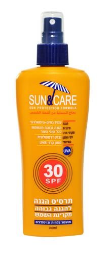 תרסיס הגנה שקוף עם מקדם הגנה SPF-30 סאן אנד קר - 200 מ