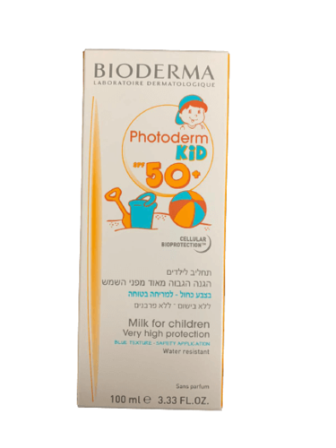 תחליב הגנה מהשמש PHOTODERM KID | הגנה גבוהה מאד | SPF50+ | לפנים ולגוף | ביודרמה | Bioderma