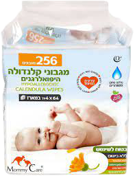 מאמי קר | מגבוני קלנדולה היפואלרגנים | 64 יחידות בחבילה | 4 חבילות מאמי קר | Mommy Care