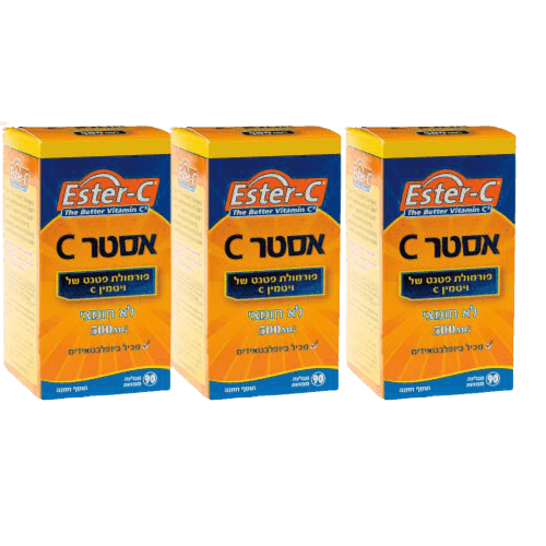 מבצע שלישיה | טבליות ויטמין C | לא חומצי | 90 טבליות | אסטר c | 