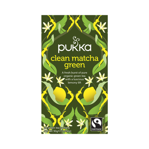 תה מאצ'ה לימון | מכיל 20 שקיקים | פוקה | PUKKA