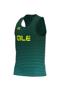 גופיית ריצה גברים ALE RUNNING TANK ירוק-צהוב אריג דקיק מנדף ואוורירי מאוד