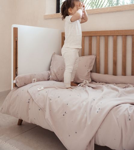 סט מצעים למיטת תינוק 3 חלקים 100% כותנה ג'רזי מקולקציית BOHO בוהו - ורוד סביונים