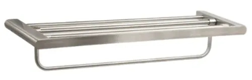 מדף בית מלון למגבות דגם RR34.600.03 בגימור ניקל מוברש.