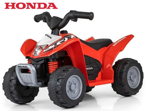 טרקטורון ממונע 6V רחב ויציב לילדים הונדה Quad HONDA ATV עם אורות - אדום