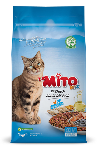 מזון לחתולים מיטו מיקס עוף ודגים 15 ק