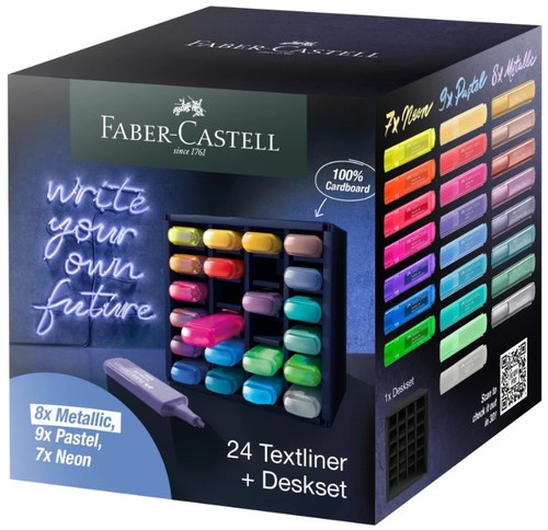 ערכת 24 מרקרים זוהרים DESK SET TEXTLINERS
