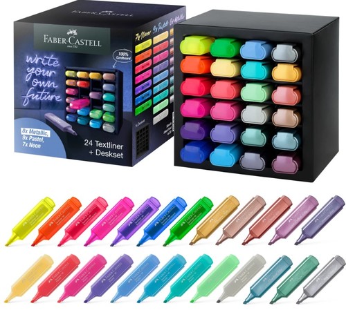 ערכת 24 מרקרים זוהרים DESK SET TEXTLINERS