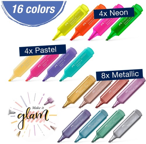 ערכת 16 מרקרים זוהרים DESK SET TEXTLINERS
