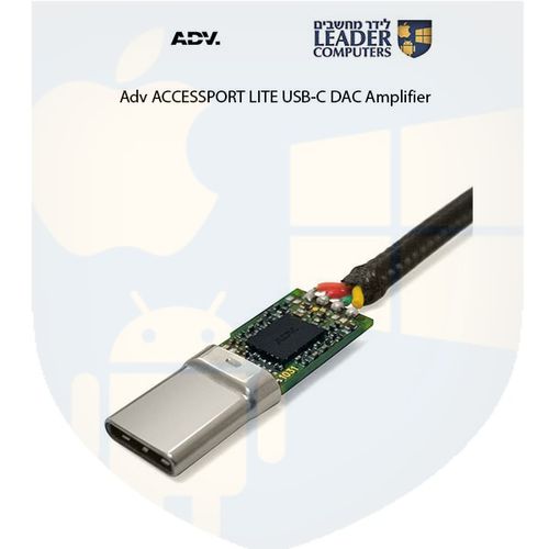 מתאם ומגבר DAC שמע מחבר בין שקע USB-C ל- כבל אוזניות 3.5 מ
