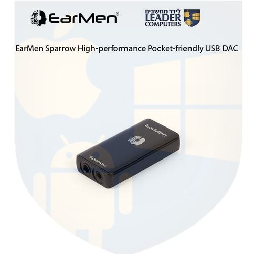 מגבר אוזניות EarMen Sparrow HI-res וכבל ממיר מ- USB ל-כניסה PL3.5