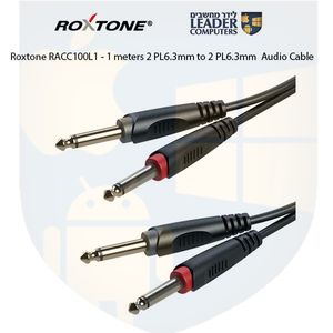 כבל אודיו 2x PL6.3mm ל-2x PL6.3mm | אורך 1 מטר | Roxtone RACC100L1