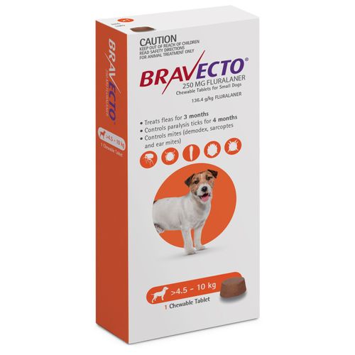 ברבקטו כדור נגד פרעושים וקרציות 4.5-10 BRAVECTO תוקף 10/27