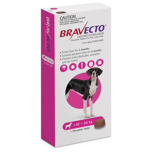ברבקטו כדור נגד פרעושים וקרציות 40-56 BRAVECTO תוקף 10/27