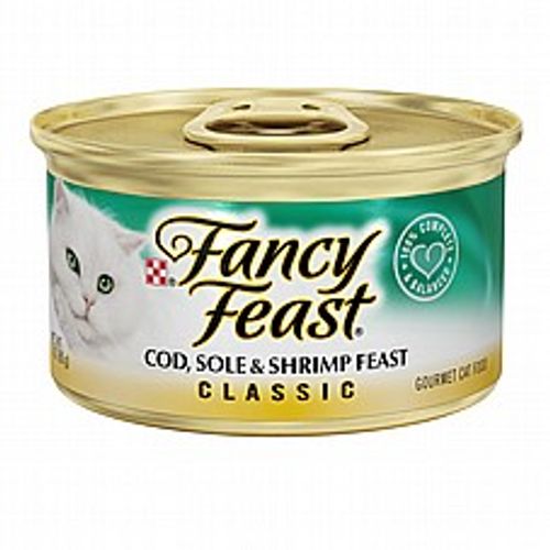 Fancy Feast פנסי פיסט 85 גר' מזון רטוב לחתולים בטעם דג קוד, סול ושרימפס (קלאסיק)