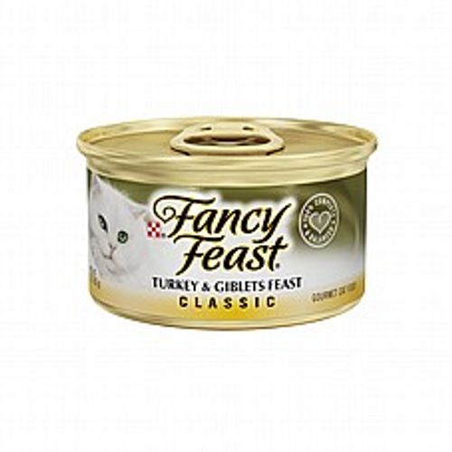 Fancy Feast פנסי פיסט 85 גר' מזון רטוב לחתולים בטעם הודו ועוף (קלאסיק)